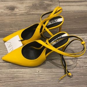 Zara women’s pump heels size 38 yellow